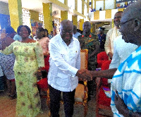 President Nana Addo interacting with some congregants