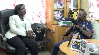 Director of Tema Port, Sandra Opoku seated with Superintendent Joseph Ababio