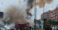 A scene of the fire outbreak incident