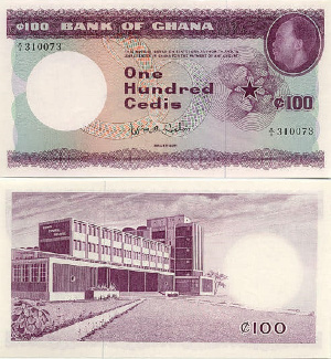 100 cedis notes bearing Dr Nkrumah's potrait