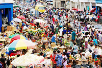 Some traders at the Madina Market