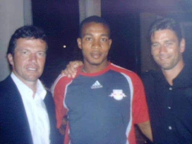 Charles Vardis (middle) spent five seasons with Hearts of Oak