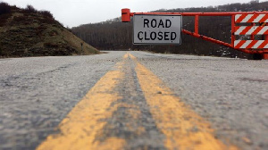 Road Closed  Aburi Adentan