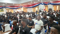 Males at the launch of the Ashanti Regional NPP volunteer group