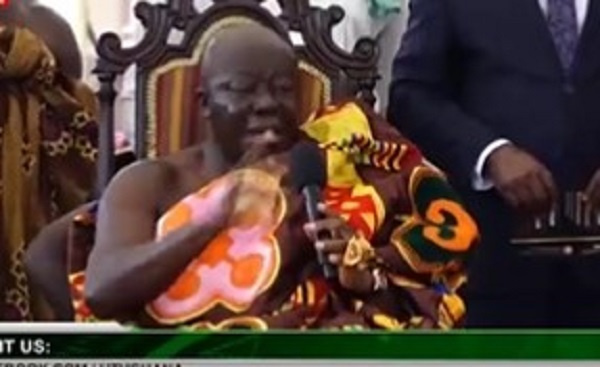 The Asantehene when he was rebuking Ashanti Region MPs