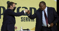 French and Kenyan presidents, Emmanuel Macron and Uhuru Kenyatta