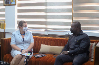 Samuel Abu Jinapor in an interaction with Kati Csaba