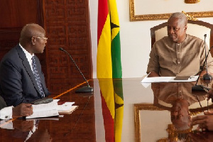 File photo: John Mahama in a meeting with the Speaker of Parliament, Rt. Hon. Edward Doe Adjaho