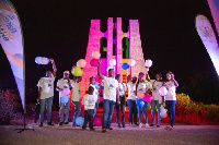 The Lighting Up displayed the colours of the Rare Disease Day campaign