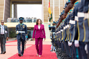 Kamala Harris Inspects Guard Of Honour At Jubilee House.jfif