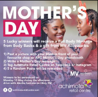 Appreciate our mothers on Sunday at the Achimota Mall