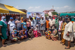 Members of The Light Foundation and community members of Kokrobite captured in a photo