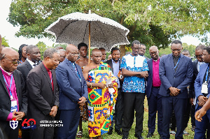 Reverend Enoch Nii Narh Thompson, Executive President of the GBC led the tree planting exercise