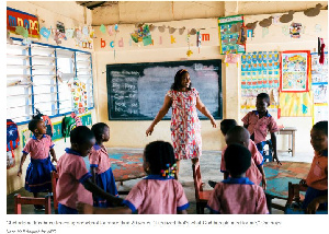 A teacher with nursery children | File photo