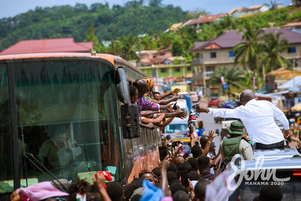 John Dramani Mahama has been touring some regions in recent times