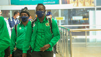 Striker Kwame Opoku and his teammates