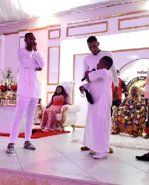 Wayoosi, Rev Obofour, his wife seated and others at the birthday party