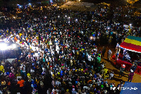 A massive crowd turned up to welcome Vice President Mahamudu Bawumia