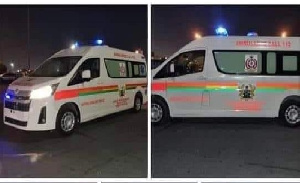 GoG branded ambulance on display at a Dubai delearship