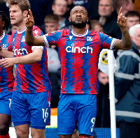 Jordan Ayew celebrates after scoring