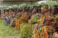 Chiefs of the Agotime Traditional Area during the festival wearing silk, cotton or rayon Kente cloth