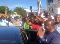 Bawumia responding to the cheers from the crowd after vetting