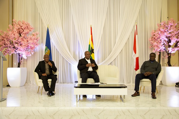 John Mahama with Gyakye Quayson and Seth Emmanuel Terkper at the meeting