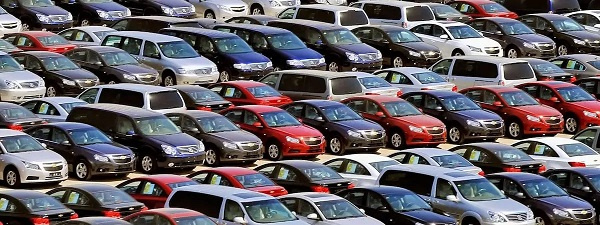 A file photo of imported cars