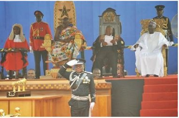 The Presidential Seats on display. Photo: Daily Graphic