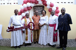 The Enterprise Group handed over an ultra-modern three-story school building for Bishop Mixed JHS