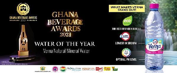 Verna Natural Mineral Water awarded at Ghana Beverage Award