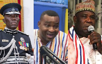 IGP Dr George Akuffo Dampare, Chairman Wontumi, Bugri Naabu (from Left to Right)