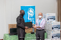 Executive Director of GhLA, Hayford Siaw with UNICEF Deputy Representative in Ghana, Fiachra McAsey