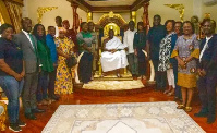 The GSA delegation in a group photograph with Otumfuo Osei Tutu II