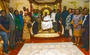 The GSA delegation in a group photograph with Otumfuo Osei Tutu II