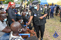 Inspector-General of Police, James Oppong-Boanuh during the visit