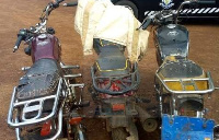 The police retrieved the two unregistered motorbikes from the suspects