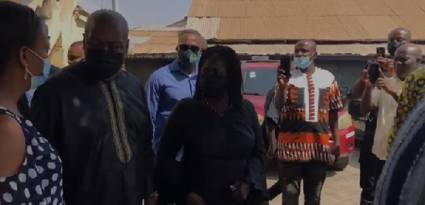 Former President John Dramani Mahama with Prof. Naana Jane Opoku-Agyemang