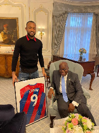 President Nana Addo Dankwa Akufo-Addo with Jordan Ayew