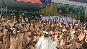 The bride with her ladies