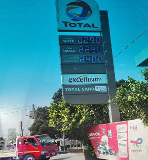 The price of fuel now at Total