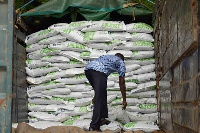 The truck loaded with 1,000 bags of fertilizer