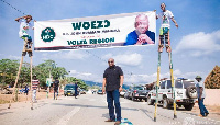 Former President, John Dramani Mahama on a tour in the Volta Region