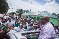 Former president John Dramani Mahama with some nursing trainees