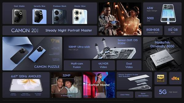 TECNO CAMON 20 Series brings spectacular portrait video and night portrait photography experience