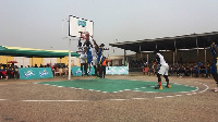 Opoku Ware and Adisadel battle for the ball in the air