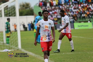 Hearts of Oak's Suraj Seidu walking off he field after being substituted against Aduana