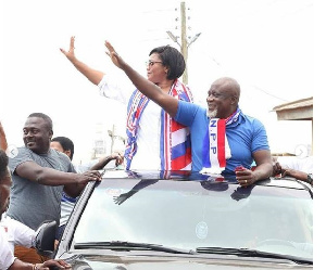 Hopeson Adorye during campaign in failed Parliamentary bid