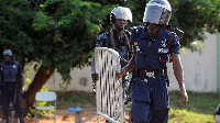 File photo: Police officers barricading an area off