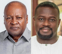 MP Frank Annoh-Dompreh (right), former President John Dramani Mahama (left)